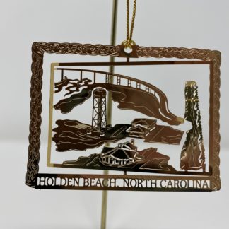 Holden Beach Bridge & Water Tower 3D Christmas Ornament