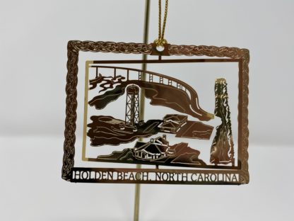 Holden Beach Bridge & Water Tower 3D Christmas Ornament