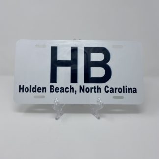 Holden Beach License Plate - HB on White